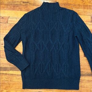 Banana Republic Forest Green Cable Knit Turtleneck Sweater - Medium